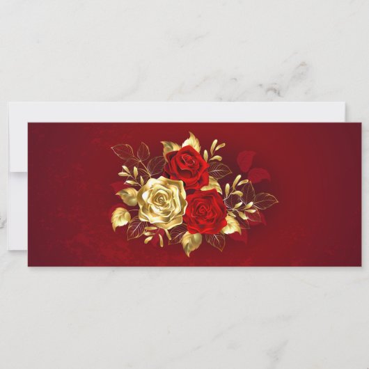 Drie juwelen Rozen Kaart (Voorkant)