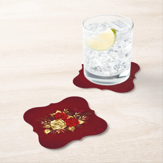 Drie juwelen Rozen Kartonnen Onderzetters (Insitu)