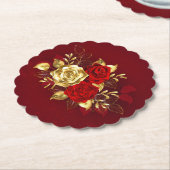 Drie juwelen Rozen Kartonnen Onderzetters (Gekanteld)
