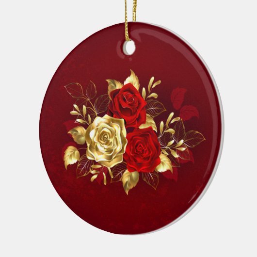 Drie juwelen Rozen Keramisch Ornament (Links)