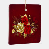 Drie juwelen Rozen Keramisch Ornament (Rechts)