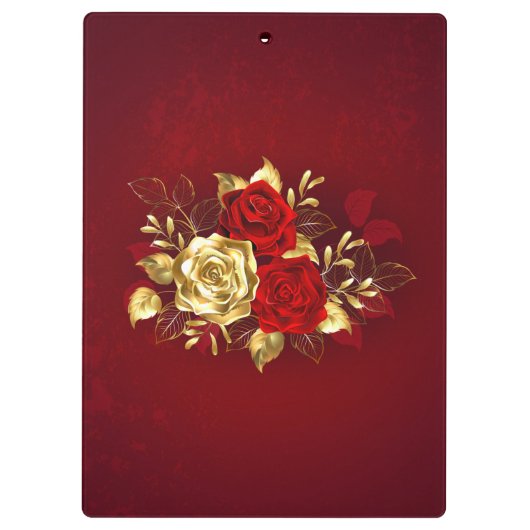 Drie juwelen Rozen Klembord (Achterkant)