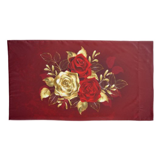 Drie juwelen Rozen Kussensloop (Achterkant-Rechts)