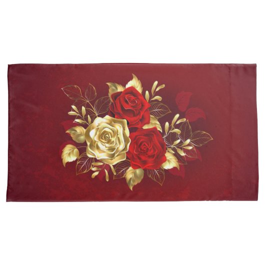 Drie juwelen Rozen Kussensloop (Voorkant-Rechts)