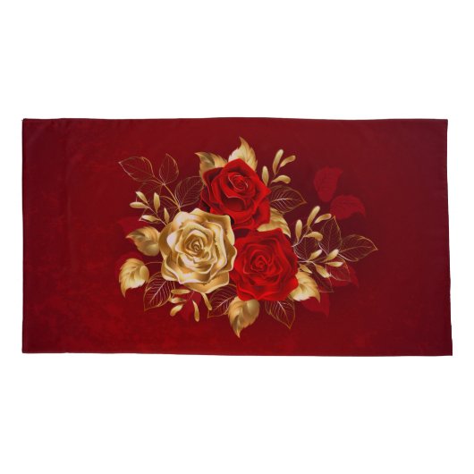 Drie juwelen Rozen Kussensloop (Achterkant)