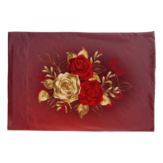 Drie juwelen Rozen Kussensloop (Achterkant)