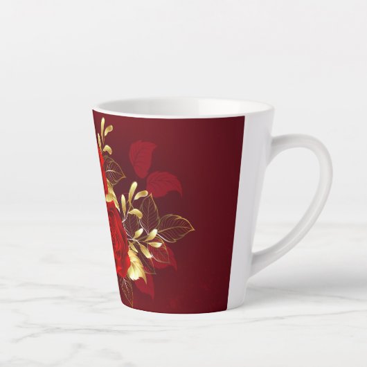 Drie juwelen Rozen Latte Mok (Rechts)