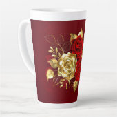 Drie juwelen Rozen Latte Mok (Linkerhoek)