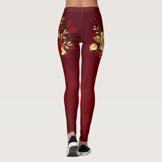 Drie juwelen Rozen Leggings (Achterkant)