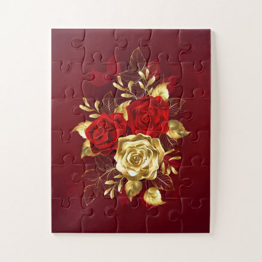 Drie juwelen Rozen Legpuzzel (Verticaal)