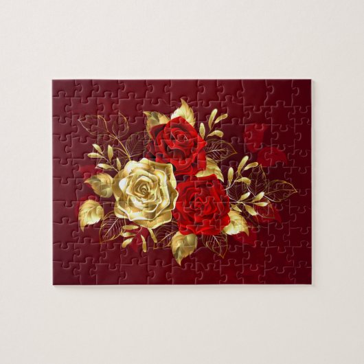 Drie juwelen Rozen Legpuzzel (Horizontaal)