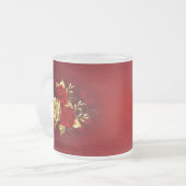 Drie juwelen Rozen Matglas Koffiemok (Voorkant links)