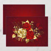 Drie juwelen Rozen Menu (Voorkant / Achterkant)