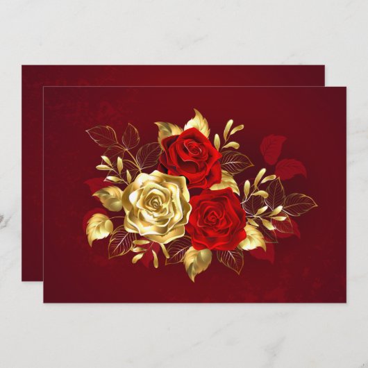 Drie juwelen Rozen Menu (Voorkant / Achterkant)