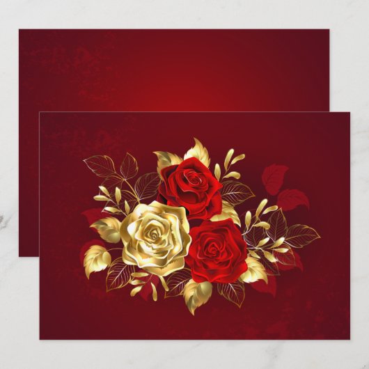 Drie juwelen Rozen Menu (Voorkant / Achterkant)