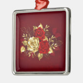 Drie juwelen Rozen Metalen Ornament (Links)