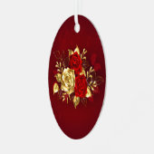 Drie juwelen Rozen Metalen Ornament (Voorkant links)