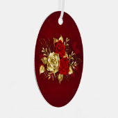 Drie juwelen Rozen Metalen Ornament (Voorkant Rechts)