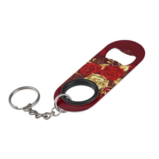 Drie juwelen Rozen Mini Flessenopener (Voorkant Gekanteld)