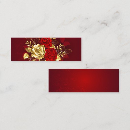 Drie juwelen Rozen Mini Visitekaartje (Voorkant / Achterkant)