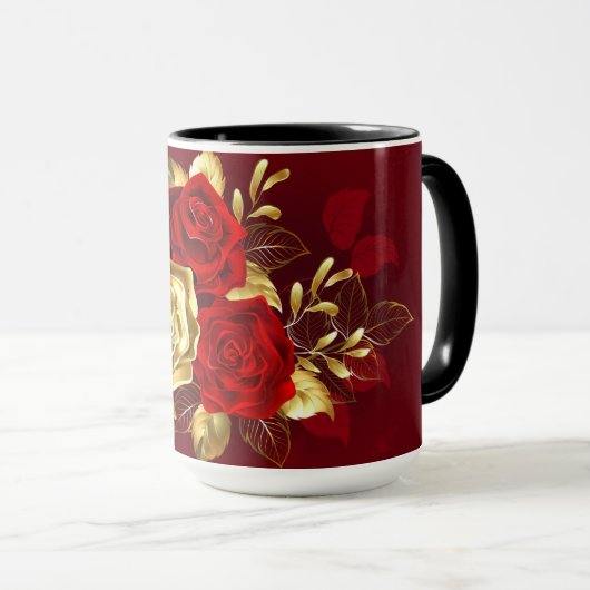 Drie juwelen Rozen Mok (Voorkant rechts)