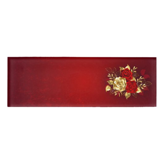 Drie juwelen Rozen Naambadge (Voorkant)