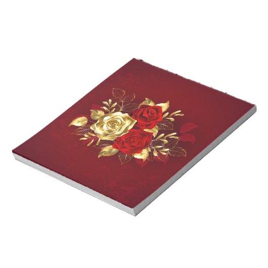 Drie juwelen Rozen Notitieblok (Linkerzijde)