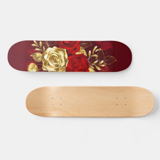 Drie juwelen Rozen Persoonlijk Skateboard (Horizontaal)