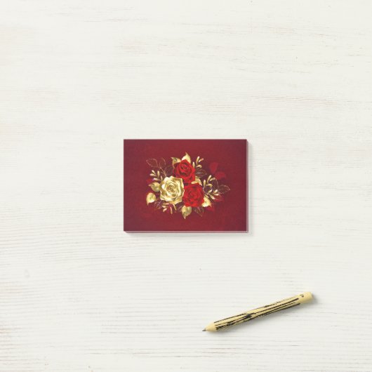 Drie juwelen Rozen Post-it® Notes (Op bureau)