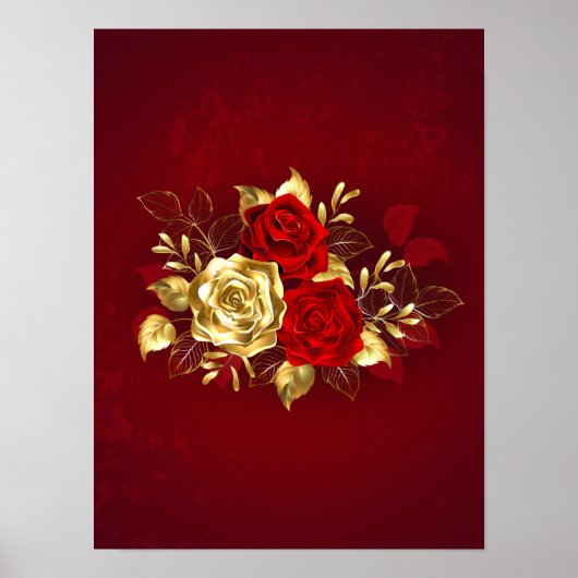 Drie juwelen Rozen Poster (Voorkant)