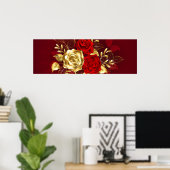 Drie juwelen Rozen Poster (Thuiskantoor)
