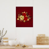 Drie juwelen Rozen Poster (Keuken)