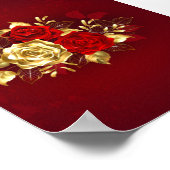 Drie juwelen Rozen Poster (Hoek)