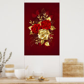 Drie juwelen Rozen Poster (Keuken)