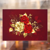 Drie juwelen Rozen Raamsticker (Vel 2)