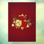 Drie juwelen Rozen Raamsticker (Vel 3)