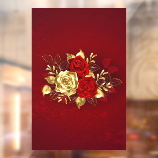 Drie juwelen Rozen Raamsticker (Vel 2)