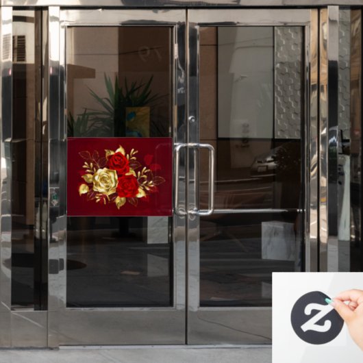 Drie juwelen Rozen Raamsticker (Kantoordeur)
