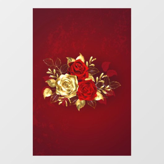 Drie juwelen Rozen Raamsticker (Vel)