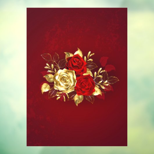 Drie juwelen Rozen Raamsticker (Vel 3)