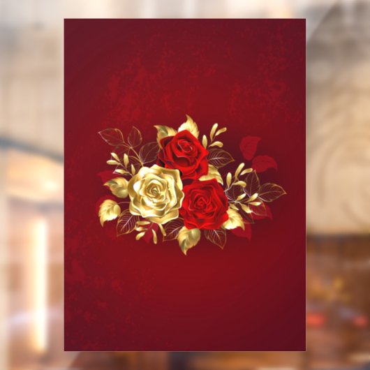 Drie juwelen Rozen Raamsticker (Vel 2)