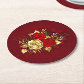 Drie juwelen Rozen Ronde Kartonnen Onderzetter (Gebogen)
