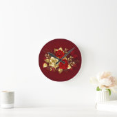 Drie juwelen Rozen Ronde Klok (Huis)