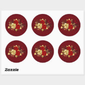 Drie juwelen Rozen Ronde Sticker (Vel)