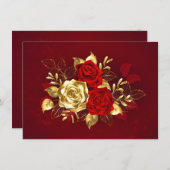 Drie juwelen Rozen Save The Date (Voorkant / Achterkant)