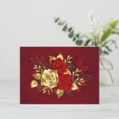 Drie juwelen Rozen Save The Date (Staand voorkant)