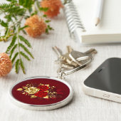 Drie juwelen Rozen Sleutelhanger (Zijkant)