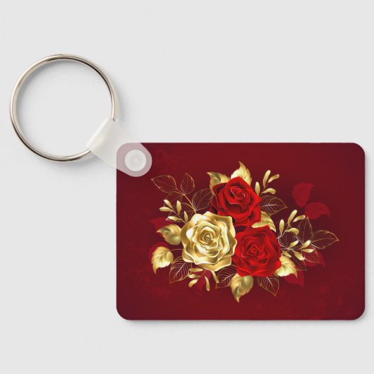 Drie juwelen Rozen Sleutelhanger (Achterkant)