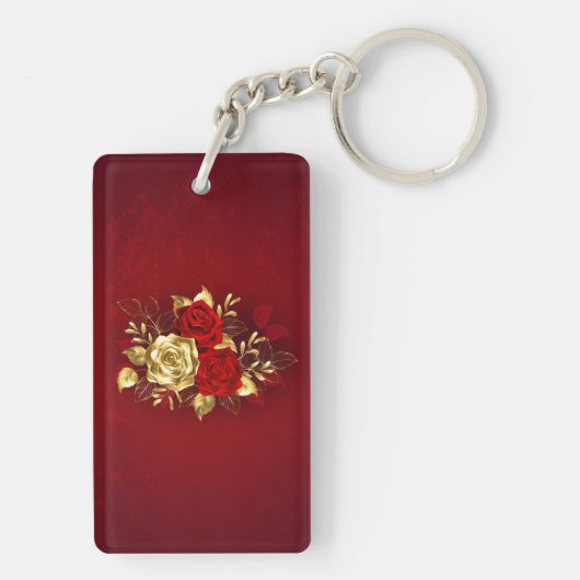 Drie juwelen Rozen Sleutelhanger (achterkant)