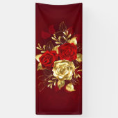 Drie juwelen Rozen Spandoek (Verticaal)